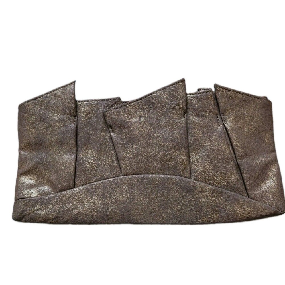 Danielle Nicole Metallic Mauve Clutch Bag Purse Snap Closure Lined Y2K EUC